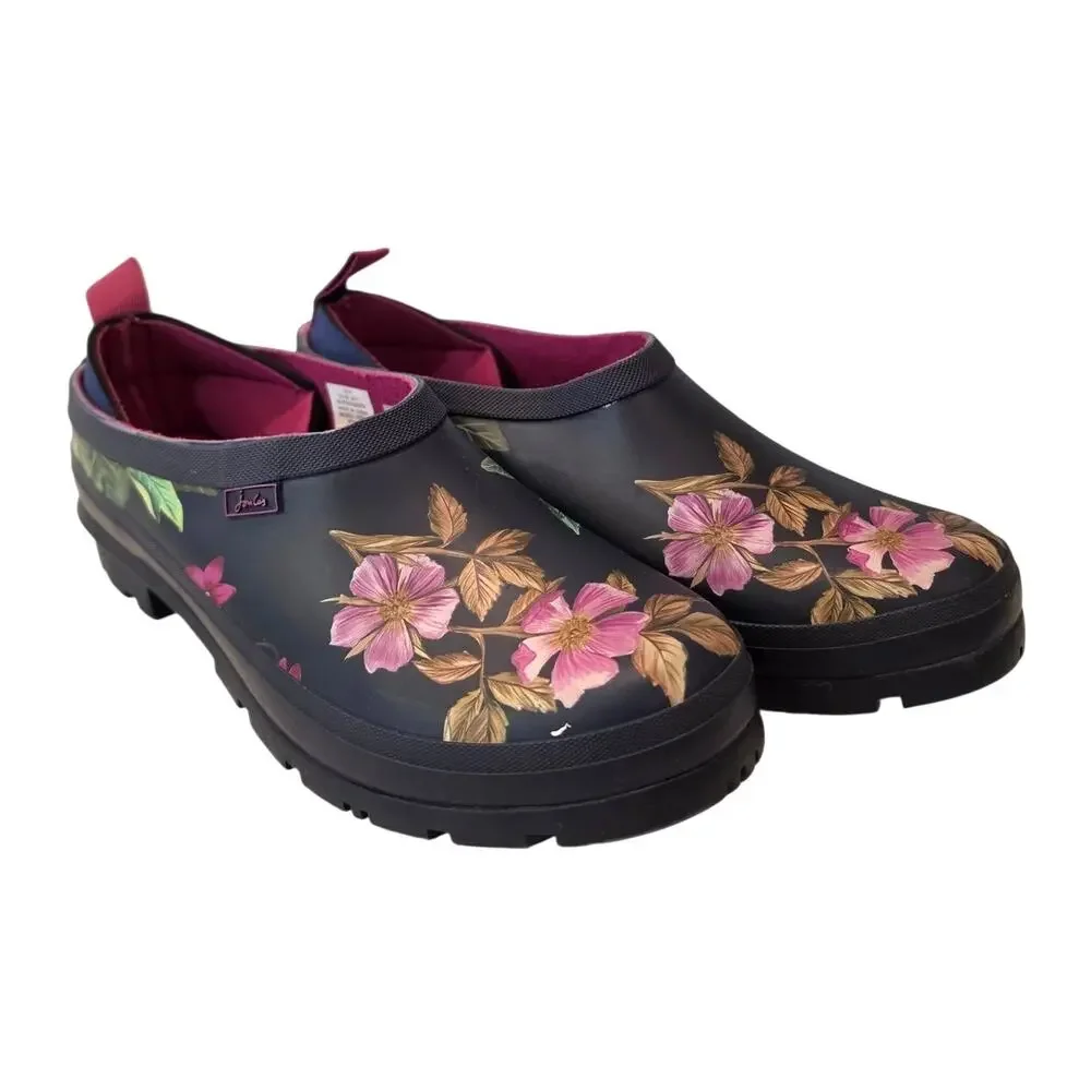 Joules Pop On Welly Clog / Navy Floral RAIN BOOT SHOE CLOG